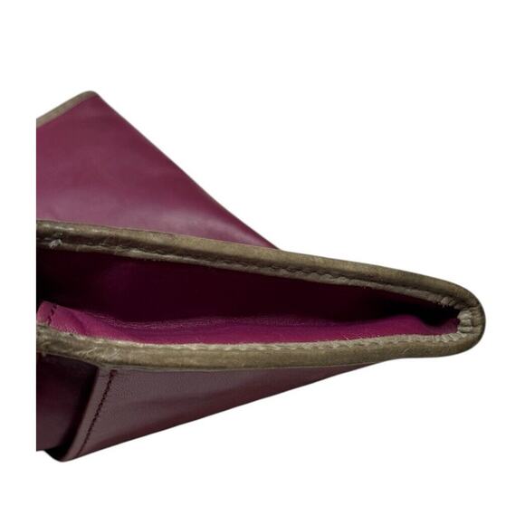 Coach Legacy Leather Zippy Wristlet Wallet Magenta Pink & Gray 7.5" Multi Slots - Picture 4 of 11